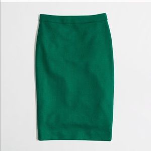 JCrew Hunter Green Wool Pencil Skirt